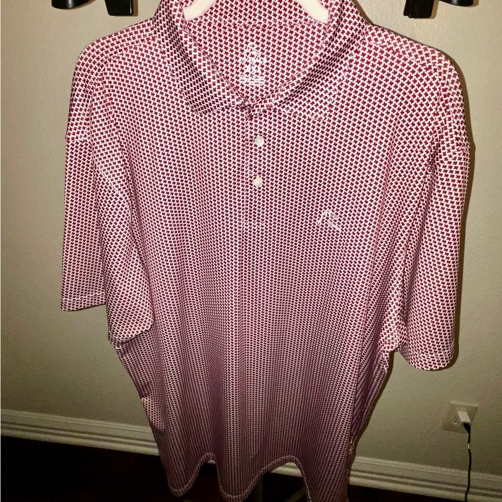 Rhoback Maroon Geometric Button Down Shirt (Texas) - Picture 2 of 4